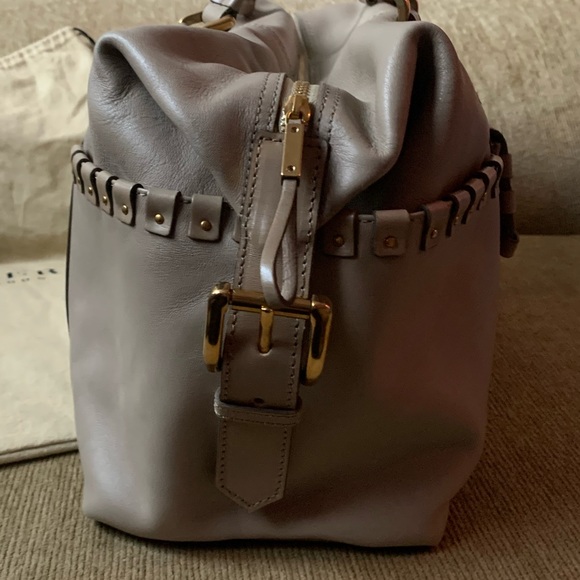 Burberry Y2K Leather Duffel Bag in Beige with Gold Accents - Picture 4 of 16